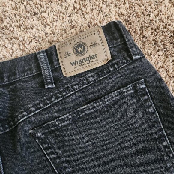 Vintage Wrangler Black Faded Denim Jeans Y2K Grunge Workwear Skate - Picture 7 of 8